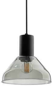 Lampadario a sospensione con filo per sistema a binario trifase NEO 1xE27/15W/230V nero/fumé nero