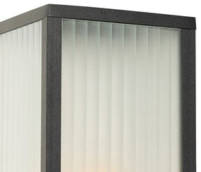 Lampada da terra smart per esterni nera con vetro scanalato 80 cm incl. WiFi A60 - Charlois