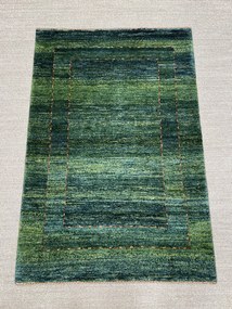 Gashguli Tappeto 90x140 Verde (Iran) Annodato A Mano