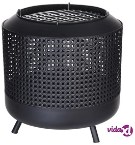 ProGarden Braciere con Griglia Barbecue 50x51 cm Nero
