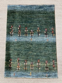 Loribaft Tappeto persiano 70 x 100 Verde (Iran) Annodato A Mano