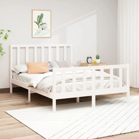 Giroletto Senza Materasso Bianco 120x200 Cm Legno Massello Pino /