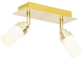 Faretto da bagno moderno ottone 2 luci IP44 - Japie