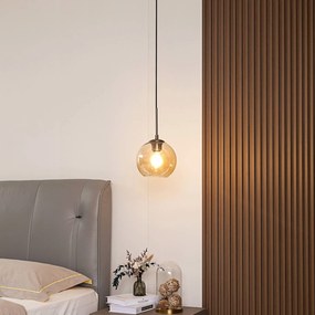 Lindby Jurian a sospensione ambra ottone 1 luce