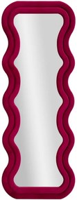 Specchio Da Muro Emily Velluto Fuxia 60X6X160 Elegante