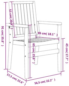 Sedie da Giardino Impilabili 8 pz 56,5x57,5x91 cm Massello Teak