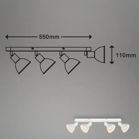 Brilo - Faretto RETRO 4xE14/25W/230V bianco