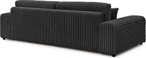Divano grigio scuro allungabile/con contenitore con rivestimento in velluto a coste 260 cm Justin – Ropez