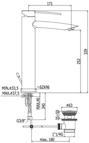 Paffoni Birillo Br081k Miscelatore Lavabo alto per ciotola Con Scarico Clic Clak Cromo