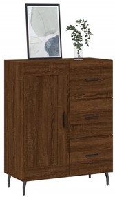 Credenza rovere marrone 69,5x34x90 cm in legno multistrato