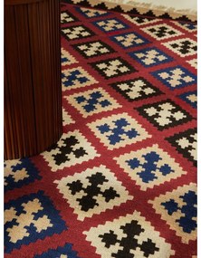 Tappeto rosso in lana reversibile/tessuto a mano 160x230 cm Kamal Rami – Nouristan
