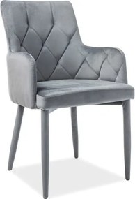 Sedia Ricardo in velluto grigio - H 88 cm