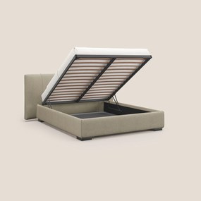 Omero letto imbottito contenitore sfoderabile in tessuto fiammato impermeabile T14 beige