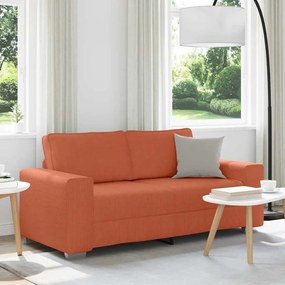 Divano Divanetto Rosso Arancione 140 Cm Tessuto Velluto A Coste /