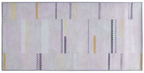 Tappeto motivo a strisce grigio-giallo 80 x 150 cm ERGENLI Beliani