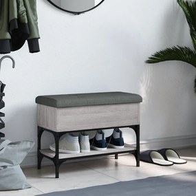Panca porta scarpe grigio sonoma 62x32x45 cm legno multistrato