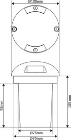 Faretto Calpestabile GU10 Bidirezionale IP66 - Doppio pressacavo