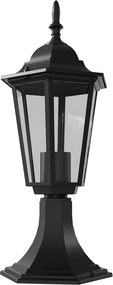 Paletto Lanterna Vintage 40cm E27 IP54 Nero - Serie Tosca