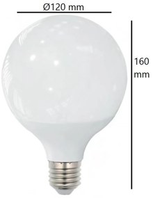 Lampada LED Globo E27 18W G120 105lm/W Colore Bianco Caldo 2.700K