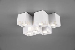 Fernando plafoniera metallo bianco opaco 6 cubetti l. 37cm