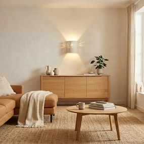 Applique da Parete E14 Curva in Gesso Pitturabile Traforato