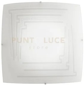 Plafoniera concept bianca 4 luci attacco e27 50x10,5x50cm in vetro ...