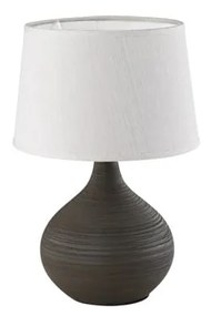 Lampada da tavolo marrone scuro in ceramica e tessuto, altezza 29 cm Martin - Trio