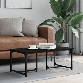 Tavolino Da Salotto Nero 90x50x35 Cm İn Legno Multistrato /