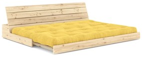 Divano letto in velluto a coste giallo 196 cm Base - Karup Design