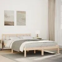 Letto Extra Lungo senza Materasso 140x210 cm in Legno di Pino 852434