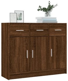 Credenza rovere marrone 91x28x75 cm in legno multistrato