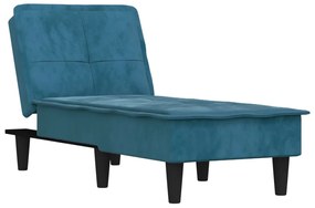 Chaise longue in velluto blu