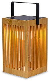 Lampada da tavolo in bambù con LED dimmerabile IP54 ricaricabile a energia solare con telecomando - Okinawa