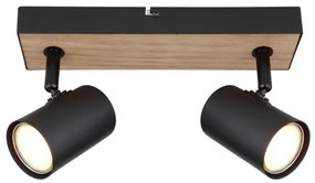 Globo 57911-2BW - Faretto ROBBY 2xGU10/35W/230V nero/marrone