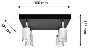 Faretto LED TUNE 4xGU10/4,8W/230V cromo opaco/nero