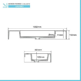 Mobile bagno 80 cm blu pastello lavabo sospeso 100 cm e specchio LED Iside