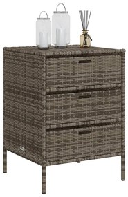 Armadietto portaoggetti giardino grigio 55x59x80cm polyrattan