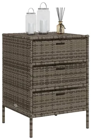 Armadietto portaoggetti giardino grigio 55x59x80cm polyrattan