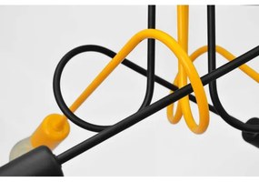 Lampadario a plafone OXFORD 4xE27/15W/230V nero/giallo