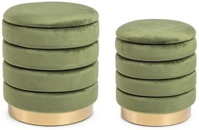 Set di 2 pouf DARINA colore oliva