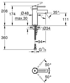 GROHE 34294001 - Miscelatore per lavabo ESSENCE DN 15 finitura cromo lucido