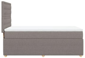 Giroletto a molle con materasso tortora 90x190 cm in tessuto