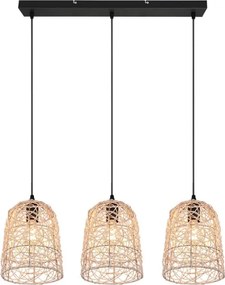 Reality - Lampadario a sospensione con cavo LOVIS 3xE27/40W/230V nero