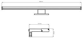 Illuminazione a LED per specchi da bagno ELBA LED/12W/230V 4000K 60 cm IP44 nero