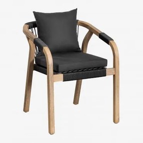 Confezione da 4 sedie da giardino con braccioli in legno di acacia - Sklum