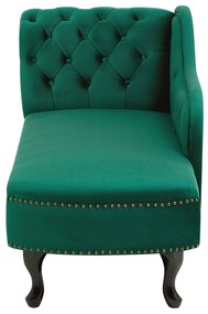 Chaise longue sinistra in velluto verde NIMES Beliani
