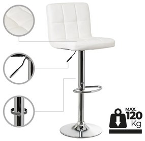 Sgabelli da bar bianchi ad altezza regolabile in similpelle in set di 2 (altezza seduta 93 cm) - Casa Selección