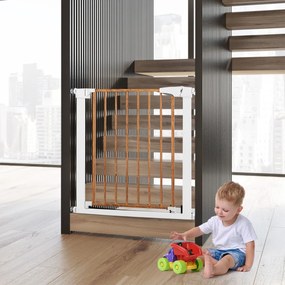 Costway Cancelletto di sicurezza per bambini da 75-82cm con chiusura automatica, Cancelletto per scale porte