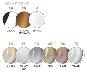 Abatjour Contemporaneo Eclipse Metallo Bianco Vetro Fumè 1 Luce G9