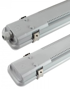 Plafoniera IP66 per 2 tubi LED 60cm - (Unilaterale) - Serie Professional Plafoniera  per 2 tubi LED da 60cm